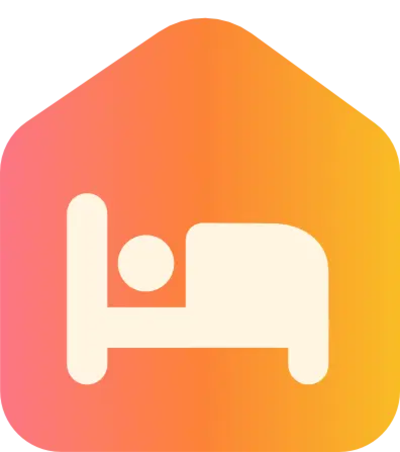 a decorative bed to represent the hospitality sector